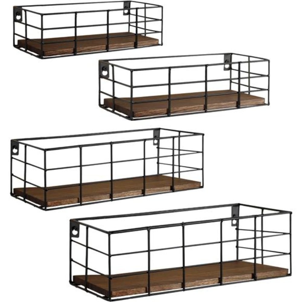 Hanging Floating Shelves, 4 Sets of Wall Mounted Shelves for Wall Storage